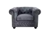Křeslo CHESTERFIELD antik šedé