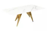 Konferenční stolek ART LIVING 130 CM bílá/zlatá mramor