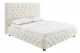 Postel PARIS CHESTERFIELD 180×200 CM béžová lněný potah