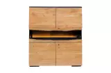 Vysoká komoda GRAND s LED osvětlením 120 CM masiv akácie Vysoká komoda GRAND s LED osvětlením 120 CM masiv akácie