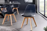 2SET jídelní židle SCANDINAVIA TRANSPARENT průhledná černá/přírodní
