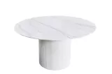 Kulatý jídelní stůl UNIQUE 120 CM bílý mramor/bílá