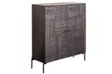 Vysoká komoda TRIBAL 3D 120 CM hnědá masiv mango