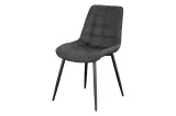 2SET jídelní židle ROADSTAR tmavě šedá/černá mikrovlákno