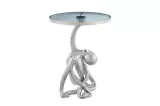 Odkládací stolek WILDLIFE OCTOPUS 55 CM stříbrný s LED osvětlením