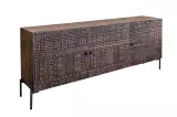 Komoda TRIBAL 3D 180 CM hnědá masiv mango