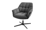 Křeslo otočné PAPILLON antracitové plochá tkanina