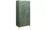 Vysoká komoda PEACOCK 3D 170 CM zelená masiv mango