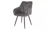 2SET jídelní židle AVIGNON 360° šedá/černá žinylková tkanina