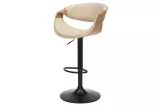 Barová židle MANHATTAN II krémová umělá kůže/dýha jasan otočná