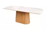 Jídelní stůl UNIQUE II 200 CM bílý mramor/dýha dub