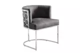 Jídelní židle ELEGANCE šedá/stříbrná samet
