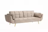 Pohovka BOUTIQUE 215 CM šampaňská béžová samet rozkládací