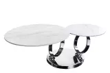 Konferenční stolek DANCING RINGS WHITE/CHROM otočný