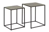 2SET konferenční stolek MOUNTAIN SOUL 45/40 CM černá kamenná dýha