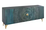 Komoda GOLDEN SUNSET 180 CM tyrkysová masiv mango