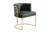 Jídelní židle ELEGANCE zelená/zlatá samet