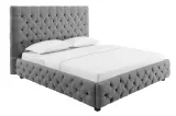 Postel PARIS CHESTERFIELD 180×200 CM šedá lněný potah