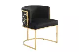 Jídelní židle ELEGANCE černá/zlatá samet