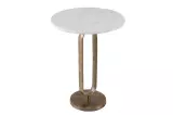 Odkládací stolek ELEGANCE 60 CM zlatý mramor-bílý