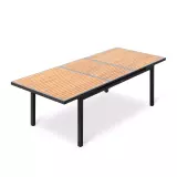 Zahradní jídelní rozkládací stůl HECK 240-340 CM BLACK