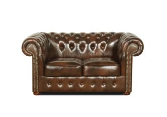Pohovka Chesterfield Classic 2 kůže hnědá
