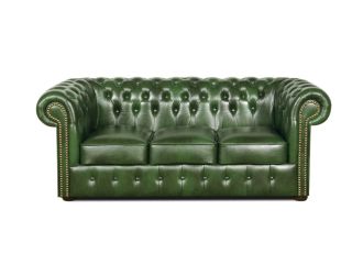 Pohovka Chesterfield Classic 3 kůže zelená