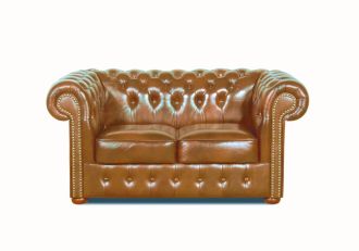 Pohovka Chesterfield Classic 2 kůže koňak