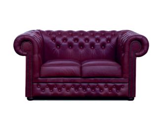 Pohovka Chesterfield Lord 2 kůže bordó