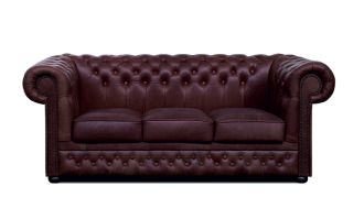 Pohovka Chesterfield Lord 3 kůže hnědá