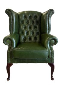 Křeslo Chesterfield Queen kůže zelená