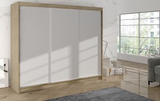 Skříň Debora II 200 - dub sonoma/bílá