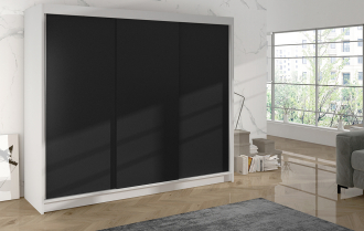 Skříň Debora II 200 - bílá/černá