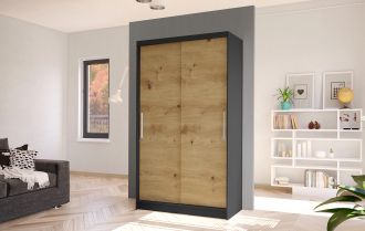 Skříň Kosta I 100 - černá/dub artisan