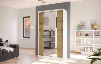 Skříň Kosta II 100 - bílá/dub artisan