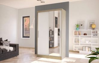 Skříň Kosta VI 100 - dub sonoma/bílá