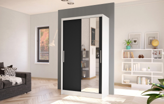 Skříň Kosta VI 100 - bílá/černá