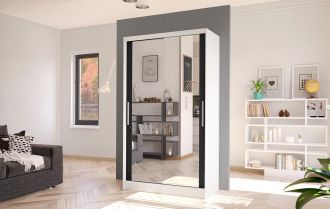 Skříň Kosta VII 100 - bílá/černá