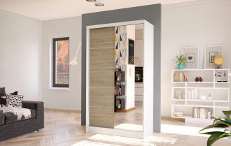 Skříň Diem III 100 - bílá/dub sonoma