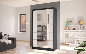 Skříň Diem V 100 - černá/bílá