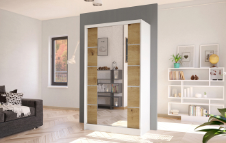 Skříň Diem V 100 - bílá/dub artisan