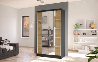 Skříň Diem V 100 - černá/dub artisan