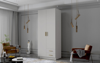 Skříň Arya I 80 - bílá/zlaté úchytky