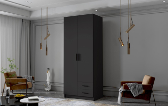 Skříň Arya I 80 - černá/černé úchytky