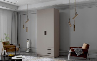 Skříň Arya I 80 - kašmír/černé úchytky