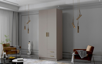 Skříň Arya I 80 - kašmír/zlaté úchytky