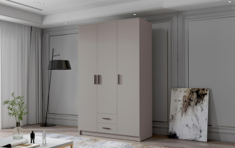 Skříň Arya I 120 - kašmír/černé úchytky