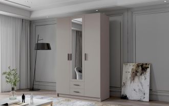 Skříň Arya II 120 - kašmír/černé úchytky