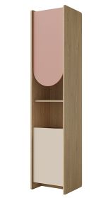 Skříň Leya R5P dub cremona/macadamia/pudrová růžová