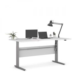 Výškově nastavitelný psací stůl Office 80400/320 bílá/silver grey